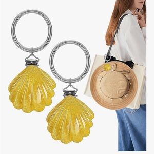 Yellow Shell Keychain Accessories Set of 2